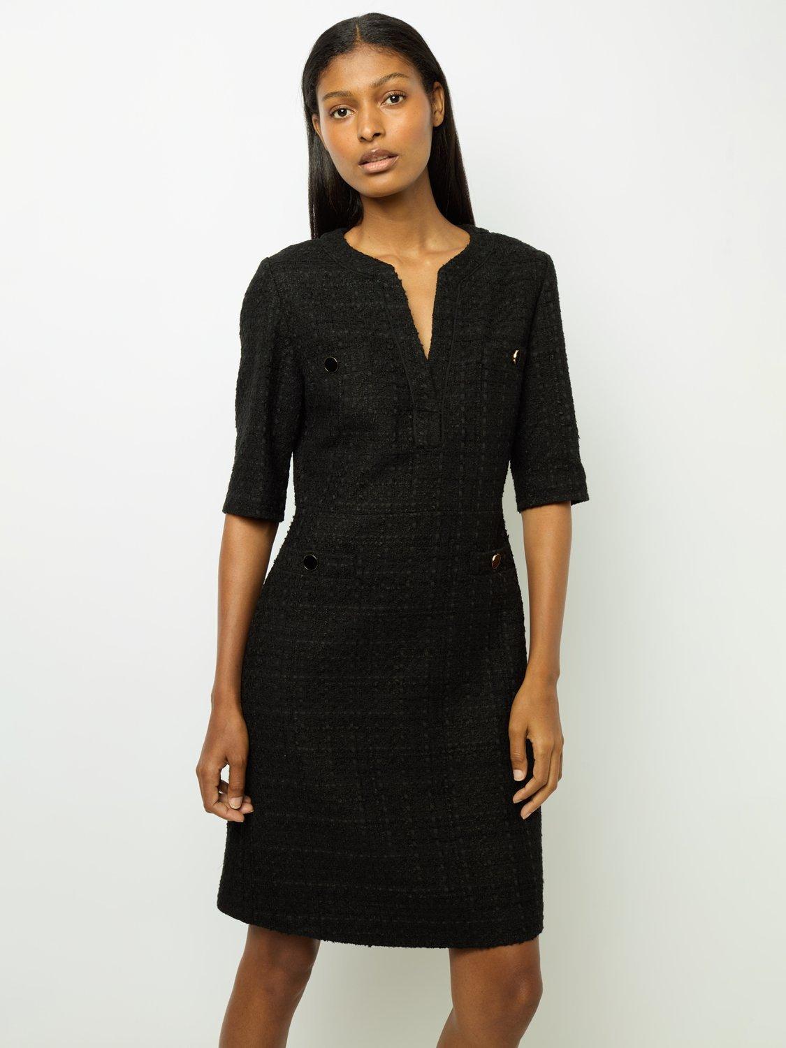 Gerard Darel Salome Tweed Dress, Black