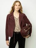 Gerard Darel Bernarde Suede Jacket, Bordeaux