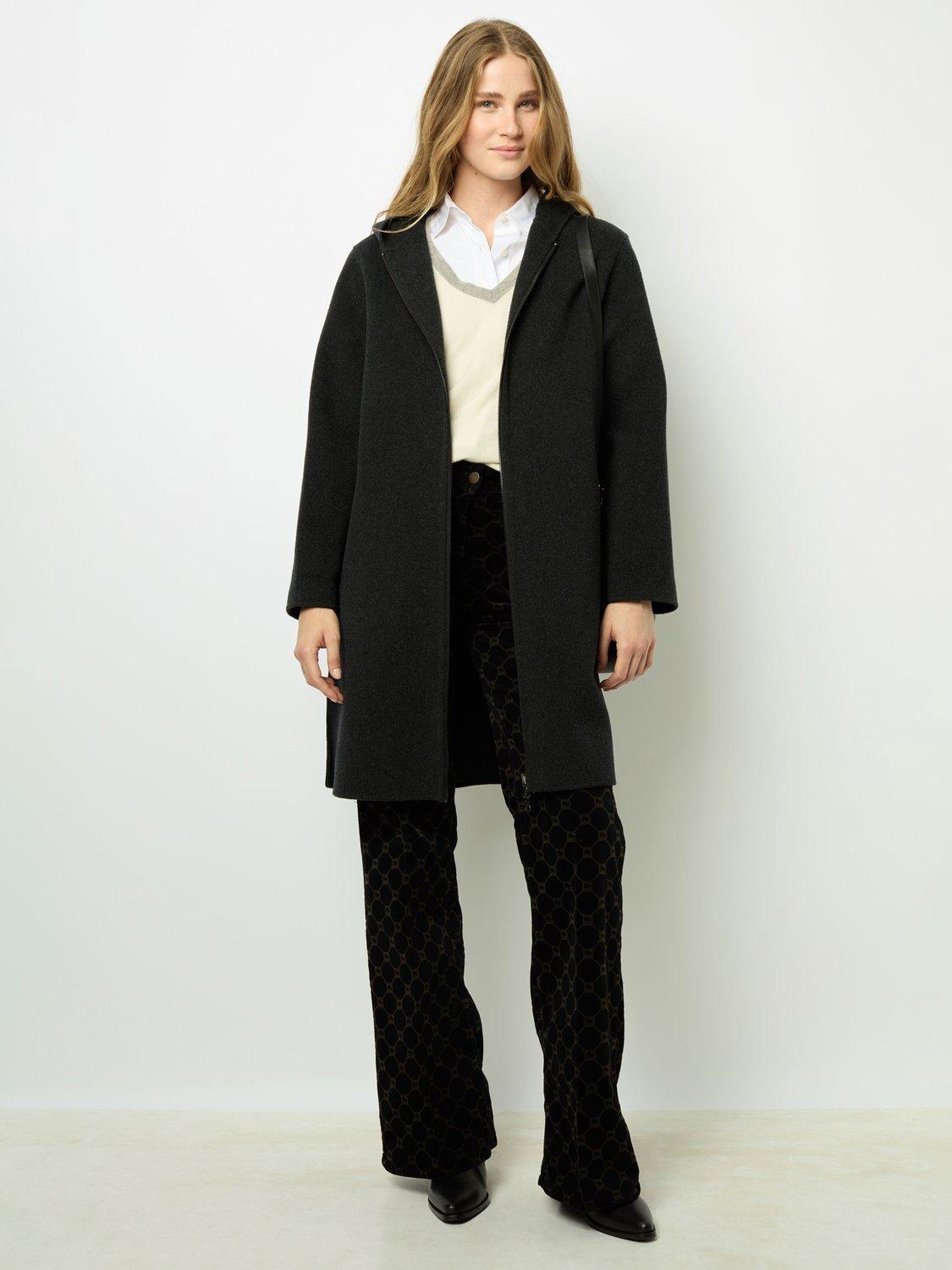 Gerard Darel Landie Zip Wool Coat, Charcoal