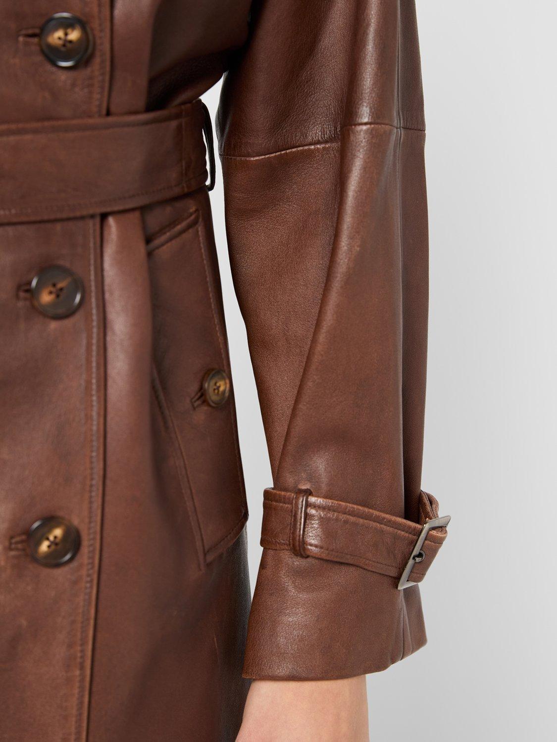 Product image 7 of 7, which shows Gerard Darel Lexie Pure Leather Trench Coat, Brown, 10