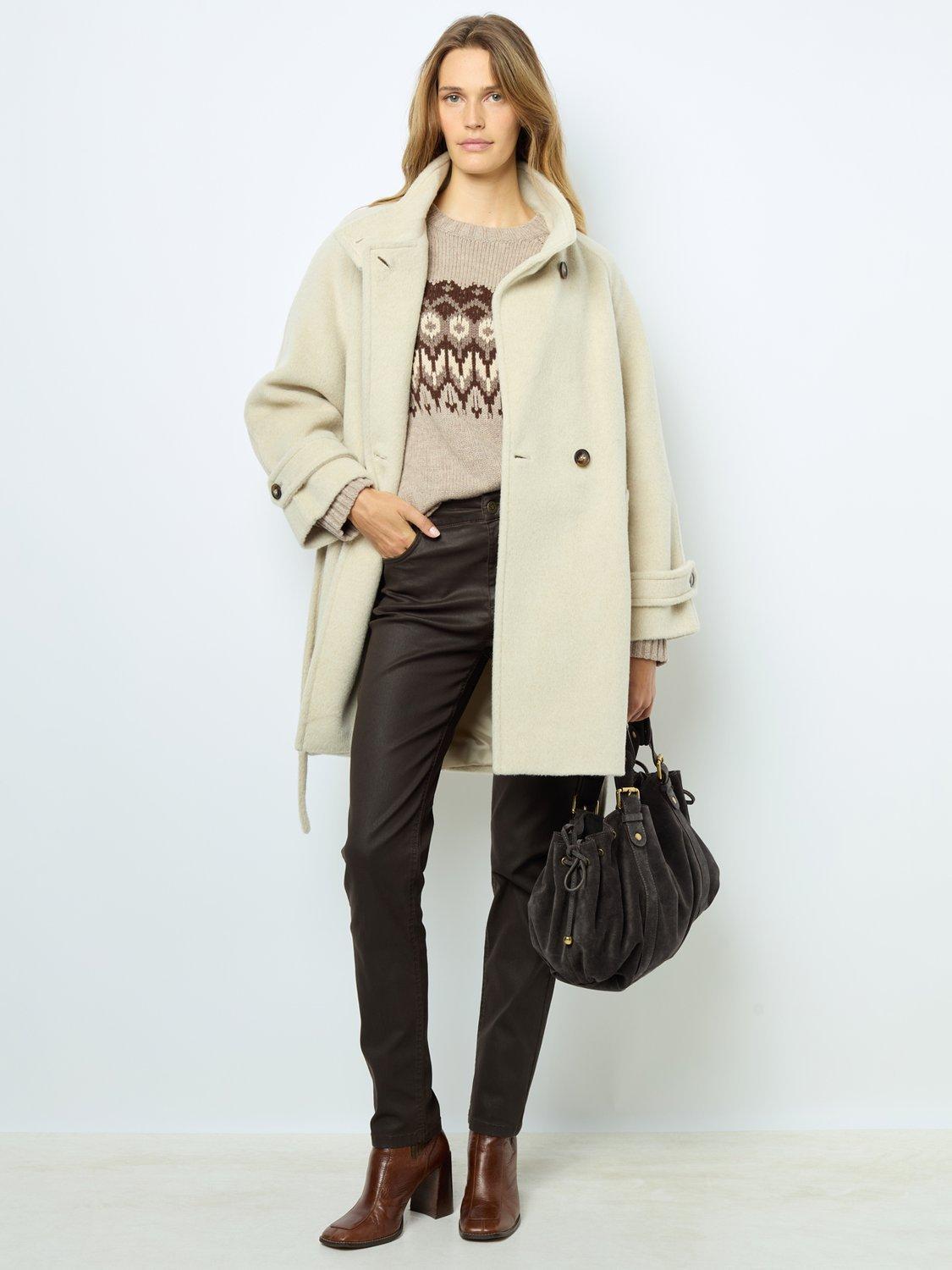 Gerard Darel Louise Wool Blend Coat, Ecru