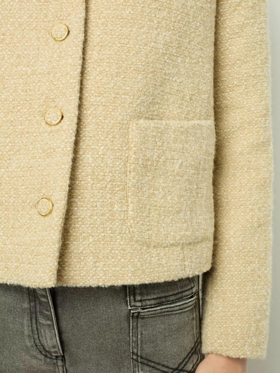 Veste Courte En Tweed Gérard Darel - Noir Et Écru - Taille 38 - Neuf Avec Étiquettes - Zippée Et Stylish