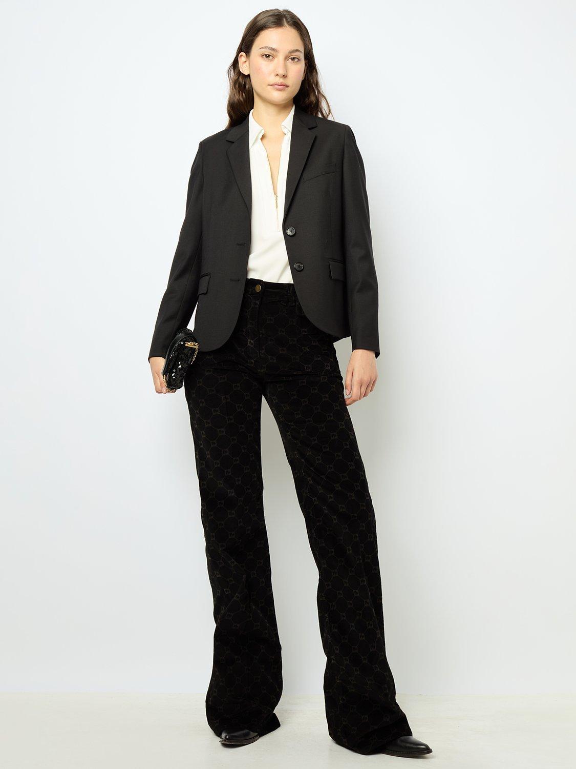 Gerard Darel Mallory Wool Blend Blazer Black