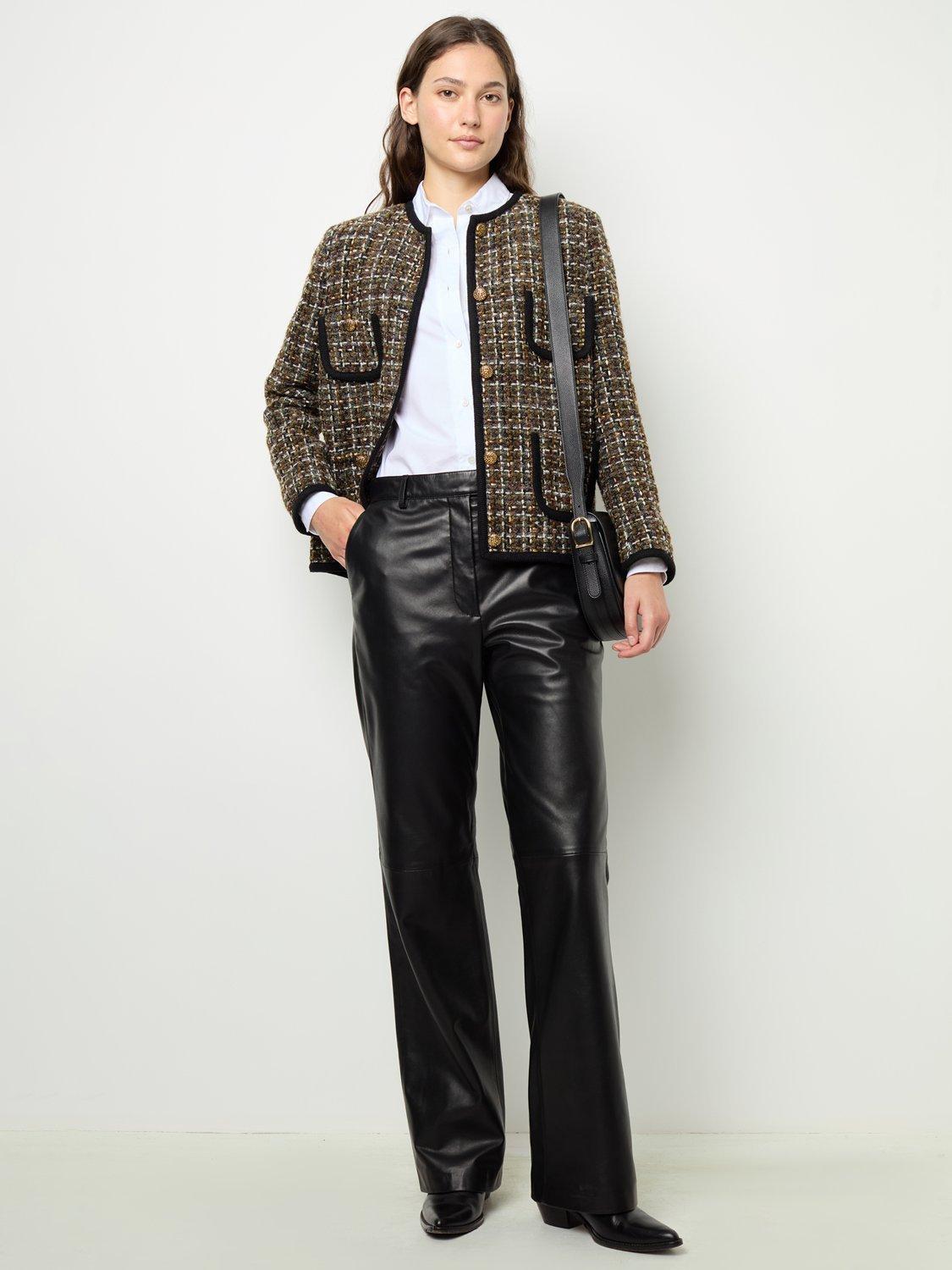 Gerard Darel Margaux Tweed Check Wool Blend Jacket, Multi