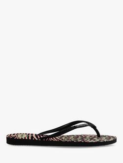Havaianas Slim Animals Mix Flip Flops, Black/Grey, Black/Grey