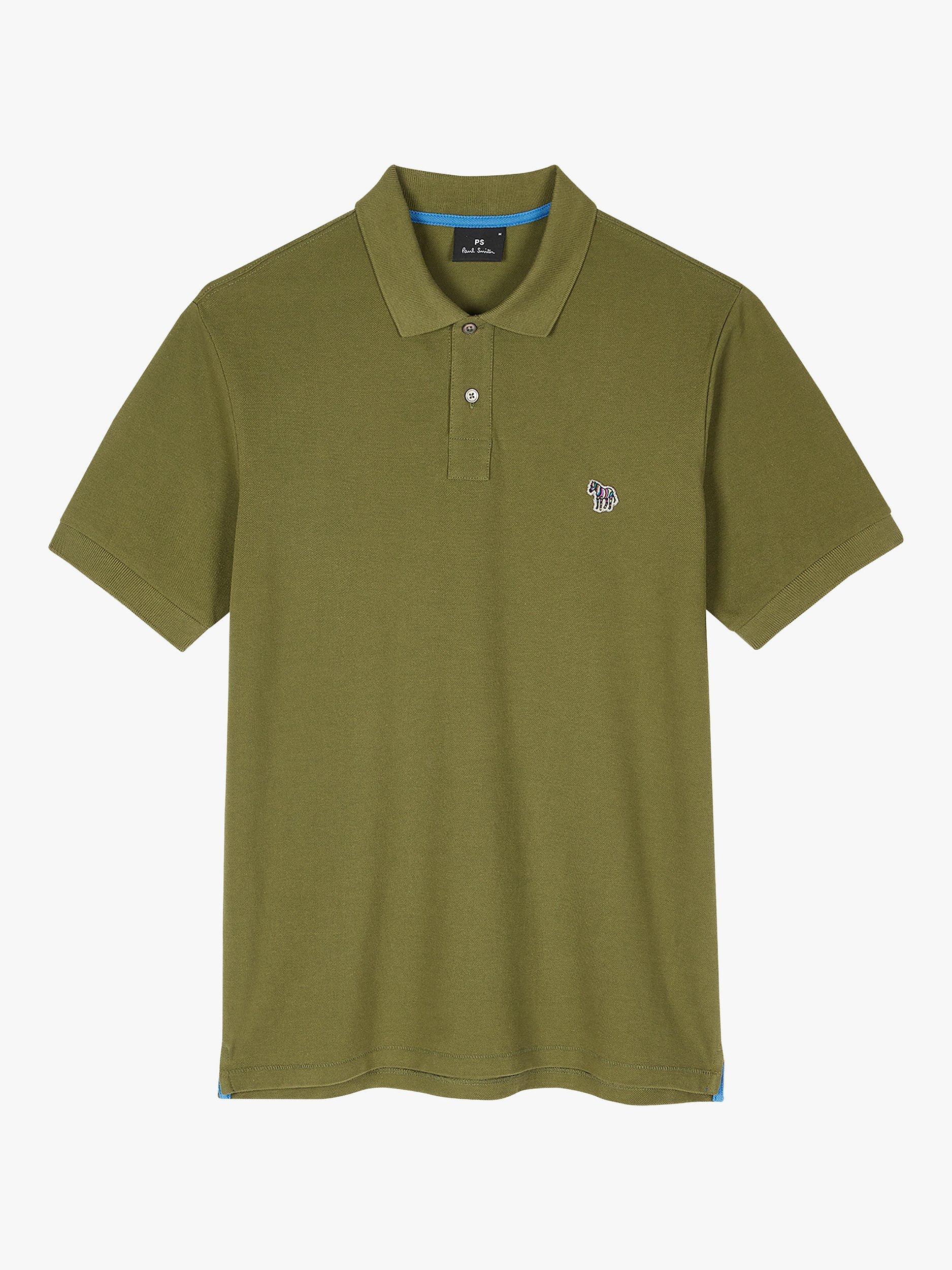 PS Paul Smith Organic Cotton Regular Fit Short Sleeve Polo Shirt, Green