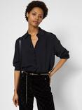Gerard Darel Beata Silk Blend Shirt, Black