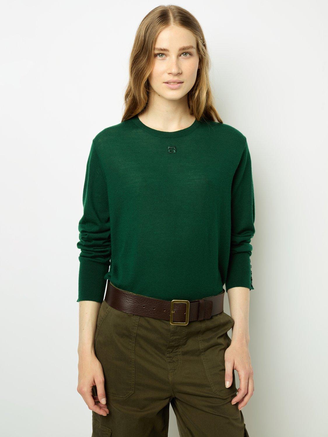 Gerard Darel Jade Merino Wool Jumper, Green