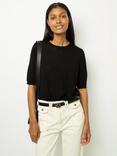 Gerard Darel Jasna Wool Short Sleeve Jumper, Black, Black