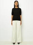 Gerard Darel Jasna Wool Short Sleeve Jumper, Black, Black