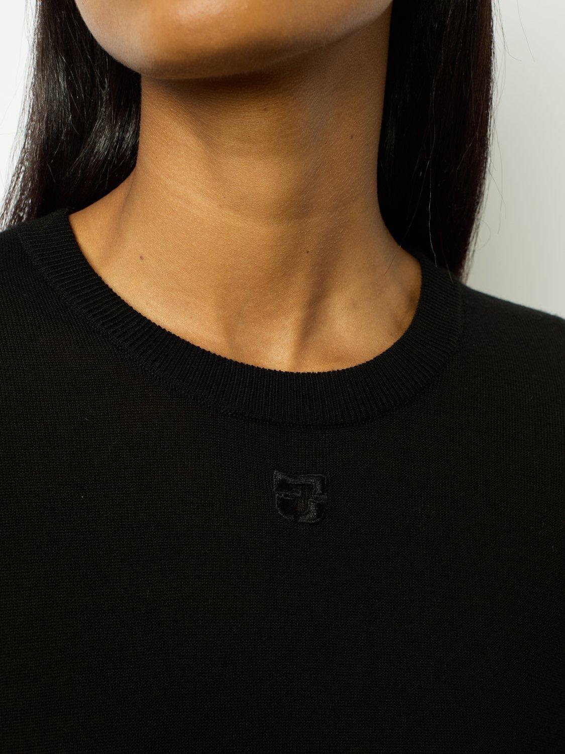 Product image 6 of 6, which shows Gerard Darel Jasna Wool Short Sleeve Jumper, Black, 6