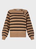 Gerard Darel Jenna Stripe Wool Jumper, Camel/Black