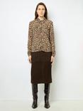 Gerard Darel Annelaure Leopard Print Shirt, Brown/Multi