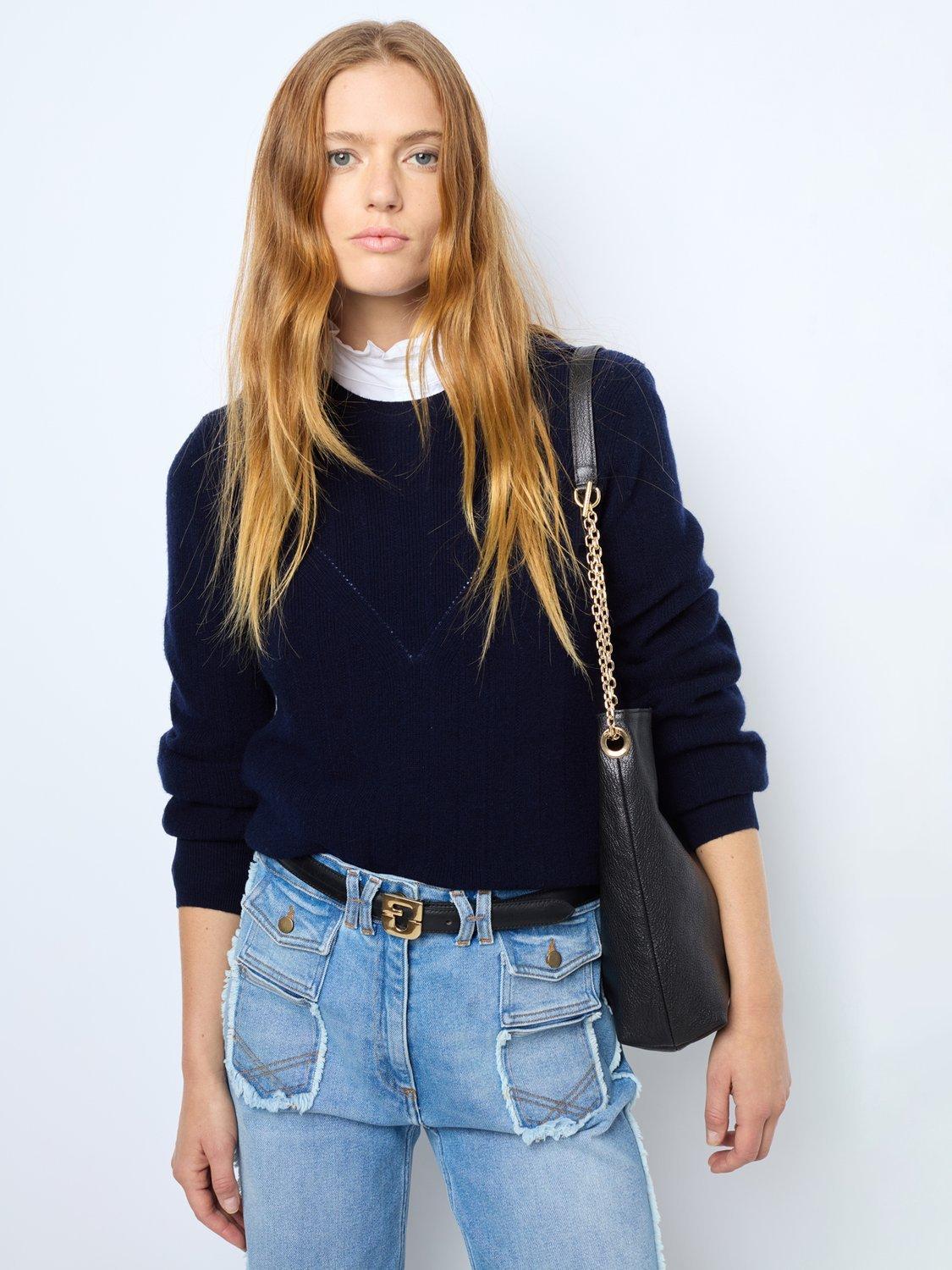 Gerard Darel Janine Wool Jumper, Navy