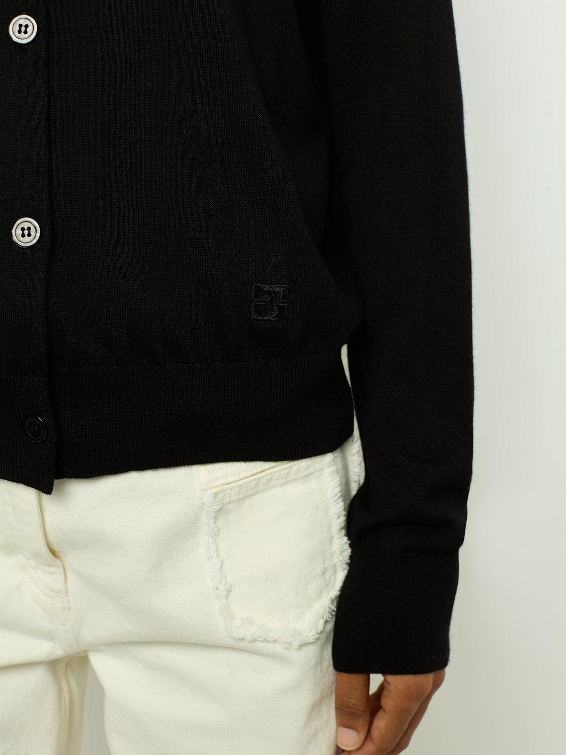 Product image 6 of 6, which shows Gerard Darel Justine Merino Wool Jumper, Black, 10