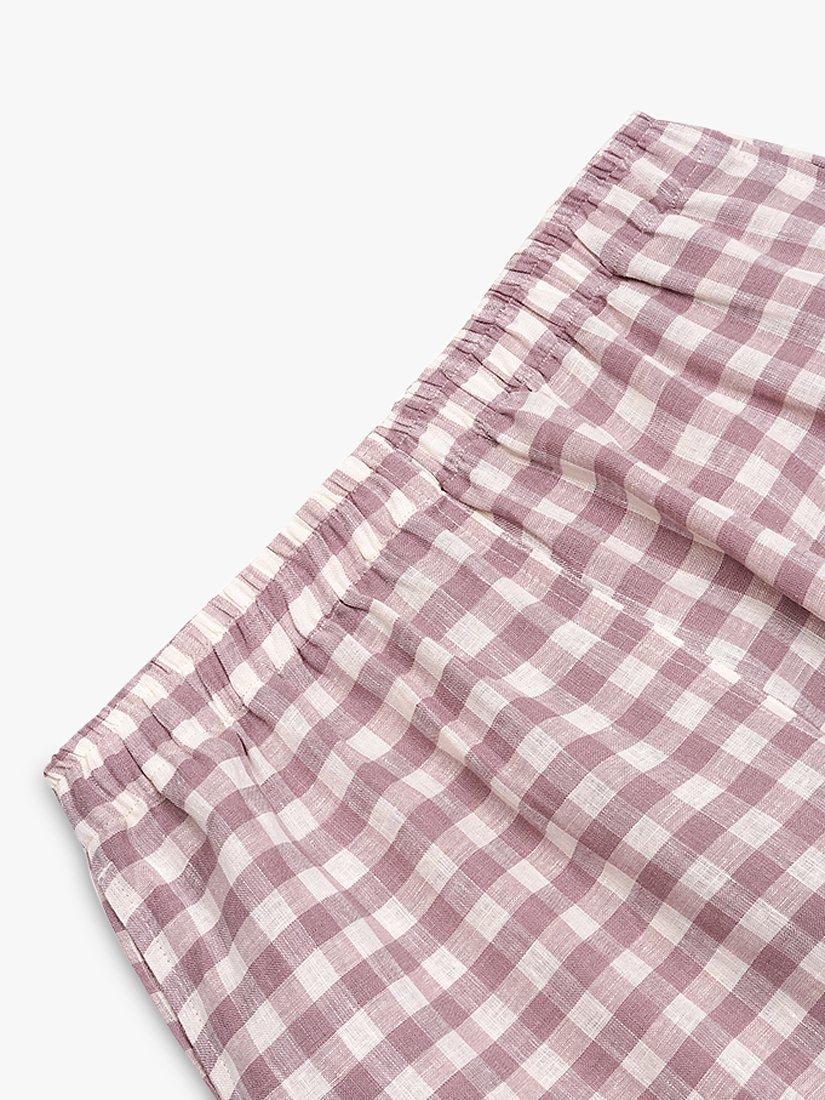 Product image 4 of 4, which shows Piglet in Bed Linen Gingham Pyjama Trousers, Elderberry, XL
