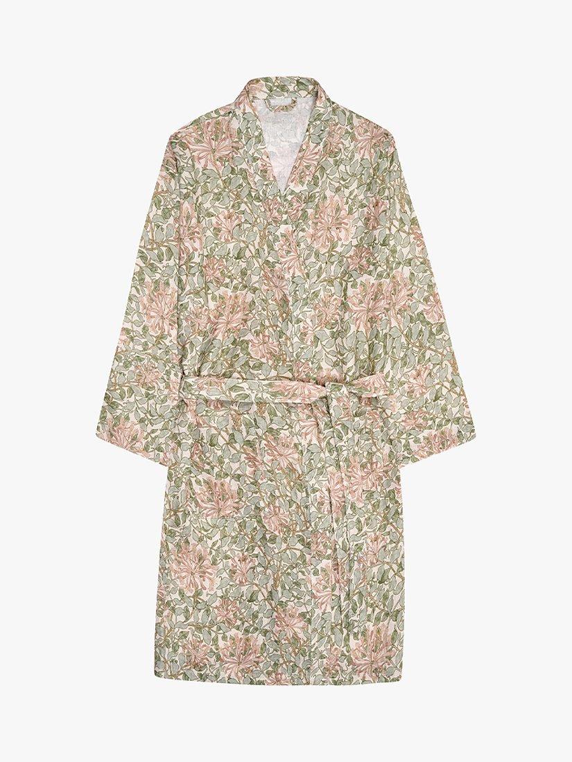 Product image 2 of 4, which shows Piglet in Bed Morris & Co. Ernest Linen Robe, Multi, S-M