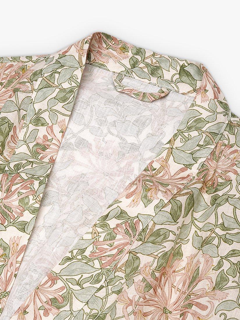 Product image 3 of 4, which shows Piglet in Bed Morris & Co. Ernest Linen Robe, Multi, S-M