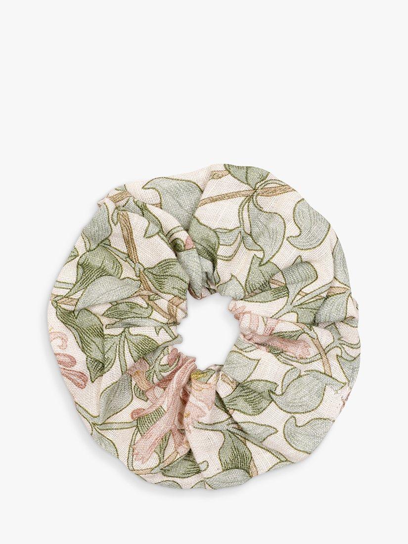 Product image 2 of 2, which shows Piglet in Bed Morris & Co. Soft Sage Linen Scrunchie, Multi