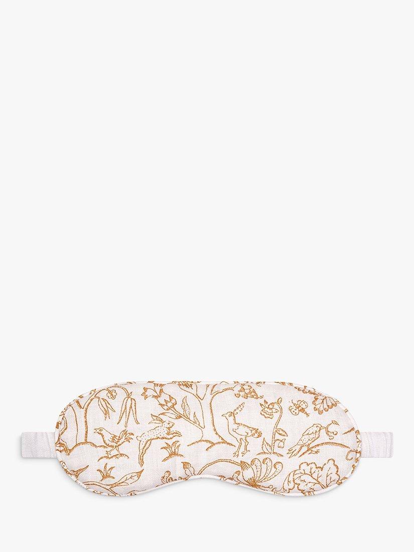 Product image 2 of 2, which shows Piglet in Bed Morris & Co. Ernest Linen Sleep Mask, White/Multi