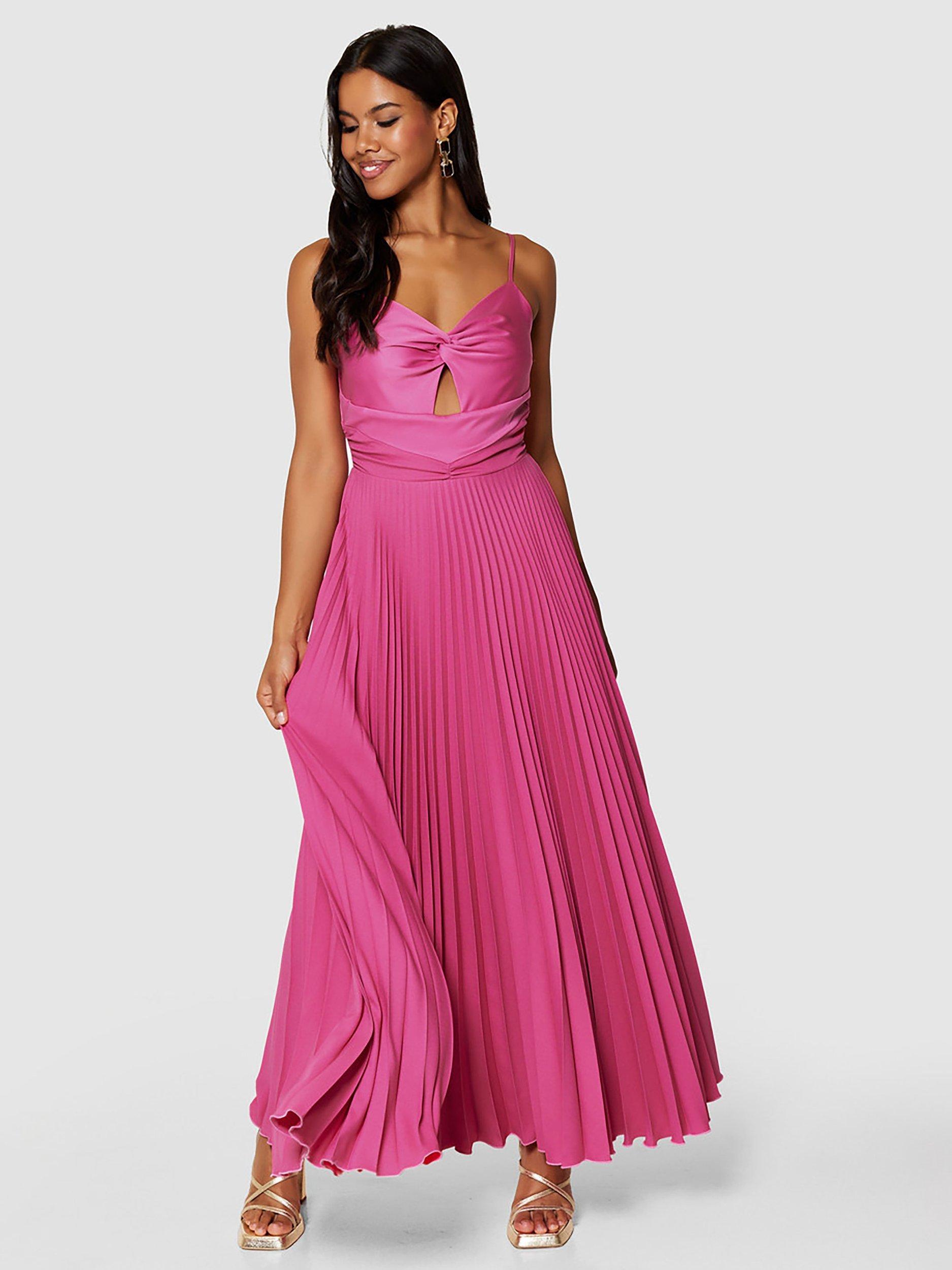 Closet London Pleated Maxi Dress, Pink