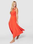 Closet London Asymmetric Pleated Dress, Orange