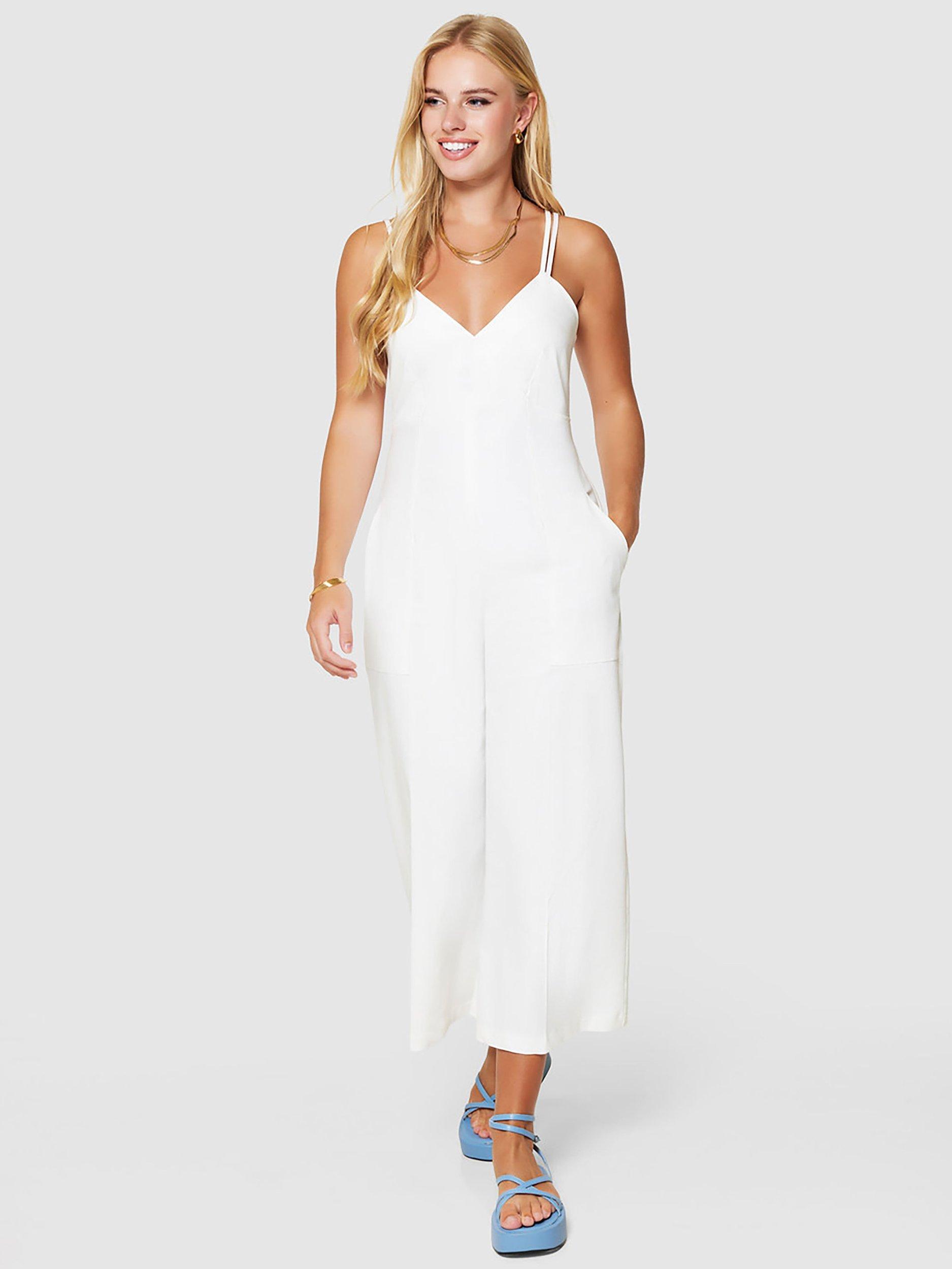 Closet London Cropped Wide Leg Jumpsuit, White, 12