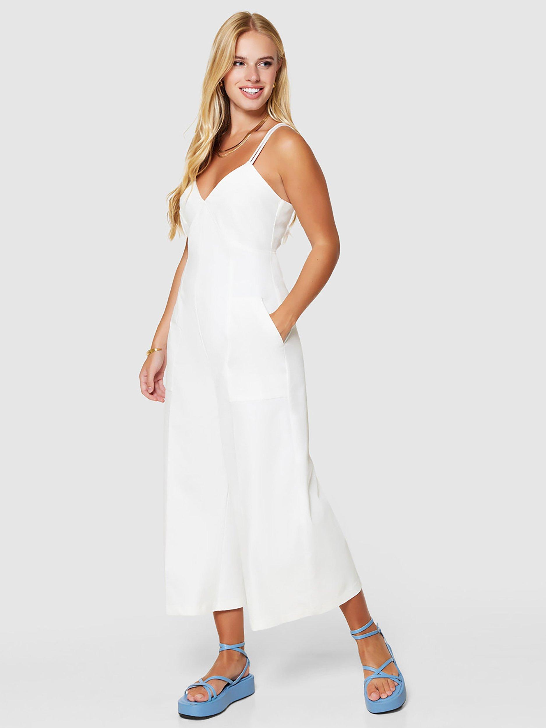 Closet London Cropped Wide Leg Jumpsuit, White, 12