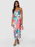 Closet London Floral Strapless Midi Dress, Pink