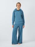 John Lewis Ribbed Zip Lounge Set, Smoky Blue