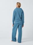 John Lewis Ribbed Zip Lounge Set, Smoky Blue