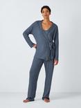 John Lewis Snit Rib Wrap Lounge Set, Smoky Blue