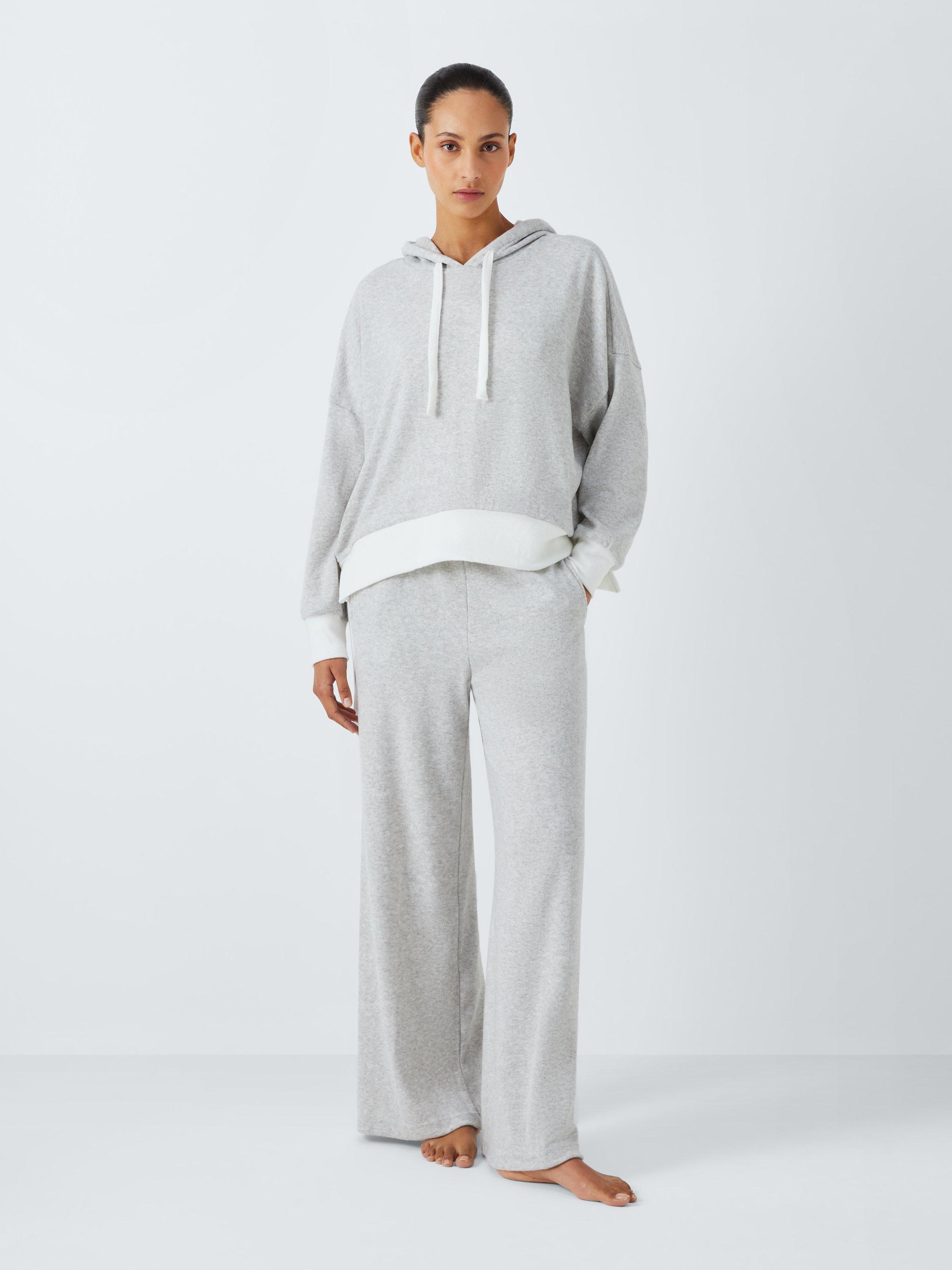 John Lewis Snit Hoodie Oversized Lounge Set Grey Ivory