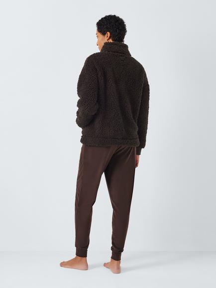 John Lewis Borg Snuggle Pyjama Set - view 2, Chocolate Torte