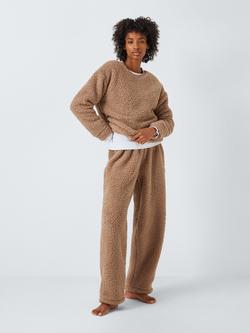 John Lewis Borg Fleece Lounge Set, Caramel, Caramel