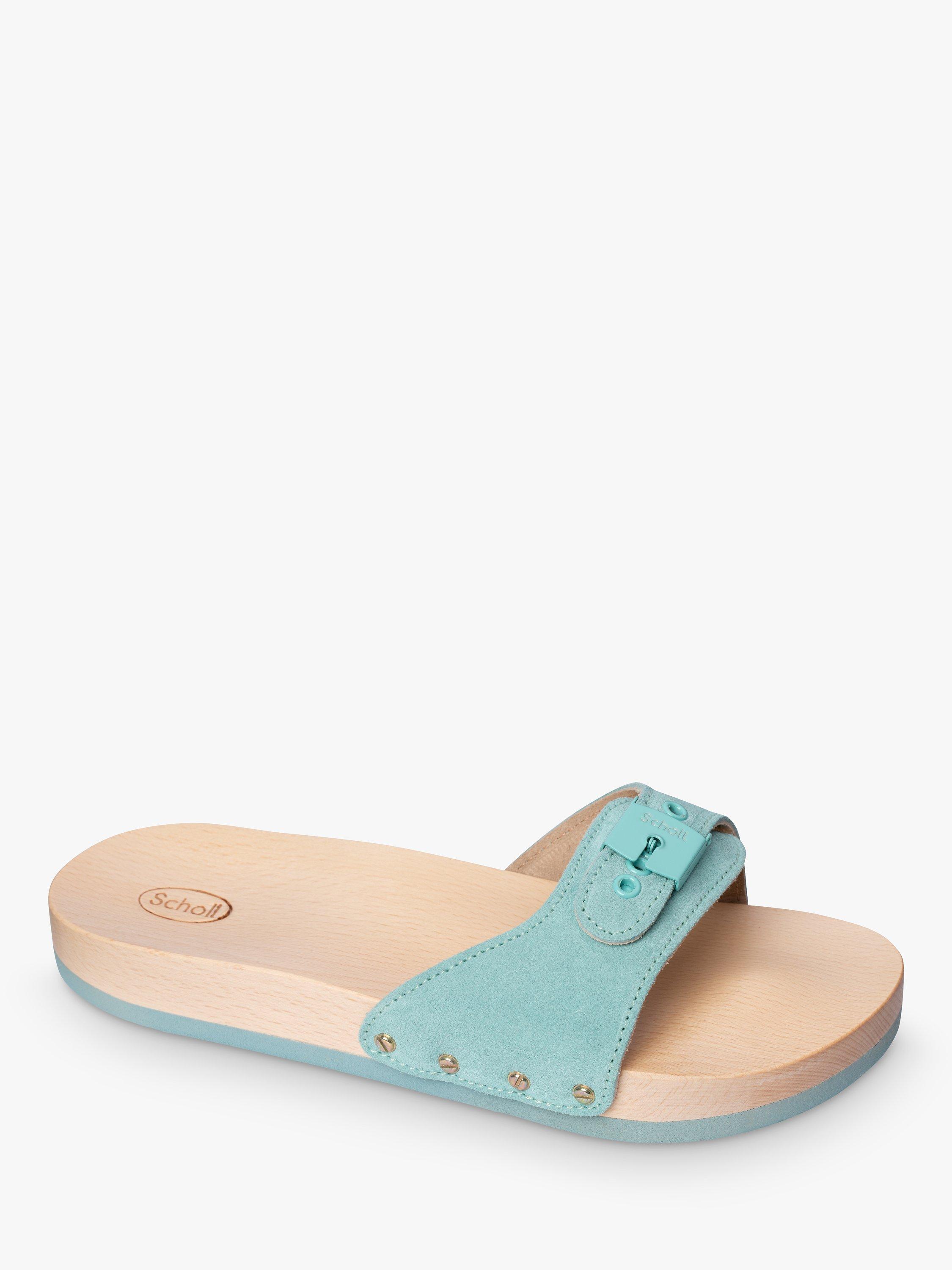 Product image 1 of 1, which shows Scholl Pescura Brushed Suede Sliders, Aquamarine, EU36
