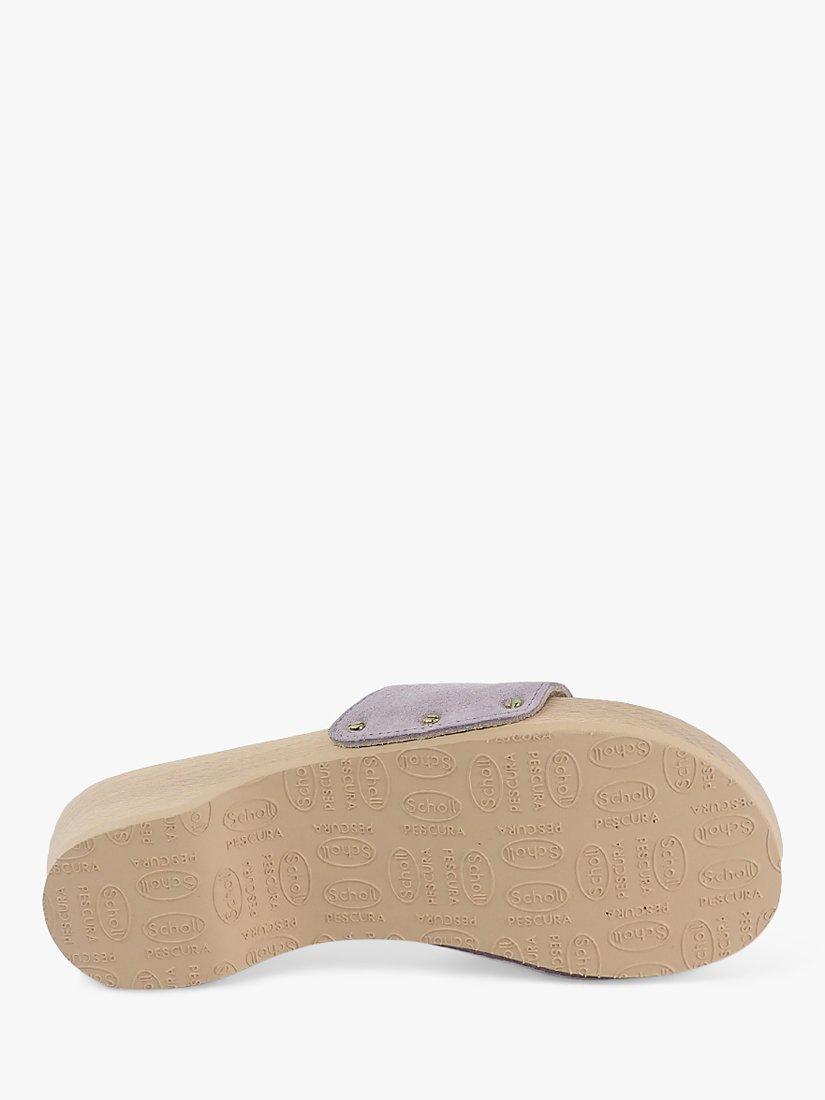 Product image 2 of 4, which shows Scholl Pescura Suede Heeled Mules, Lilac, EU36