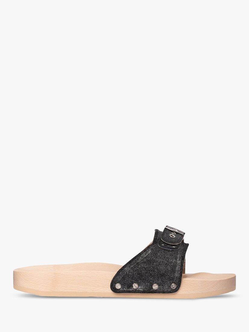 Product image 1 of 3, which shows Scholl Pescura Brushed Suede Sliders, Black, EU36