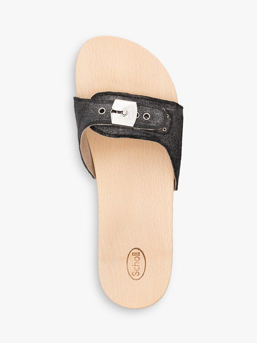 Product image 2 of 3, which shows Scholl Pescura Brushed Suede Sliders, Black, EU36