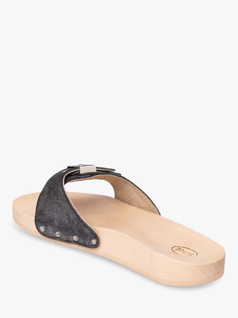 Product image 3 of 3, which shows Scholl Pescura Brushed Suede Sliders, Black, EU36