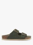 Scholl Josephine Suede Double Strap Sliders, Forest, Forest