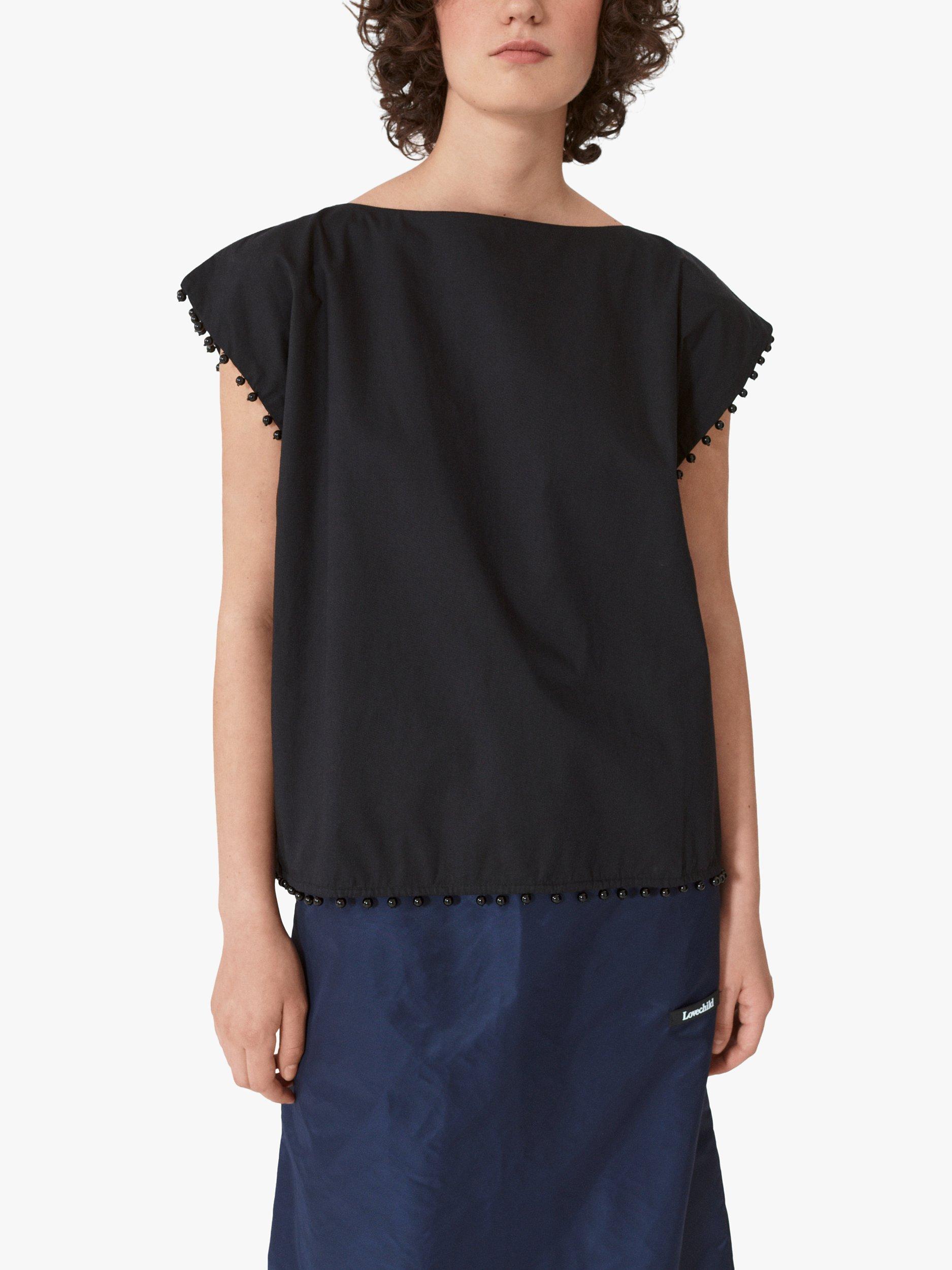 Lovechild 1979 Inez Bead Trim Top, Black