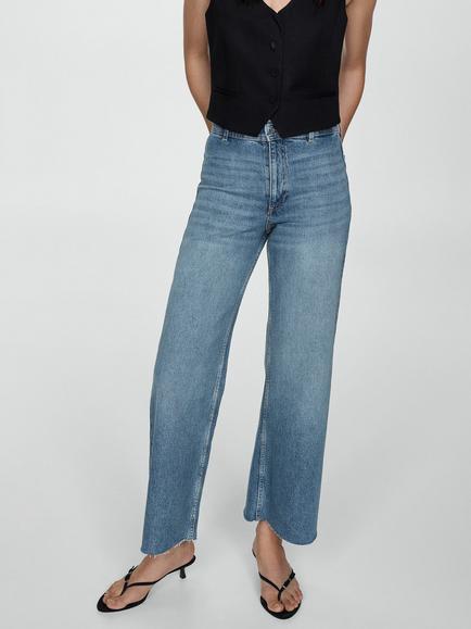 Mango Catherin High Waist Culotte Jeans, Blue