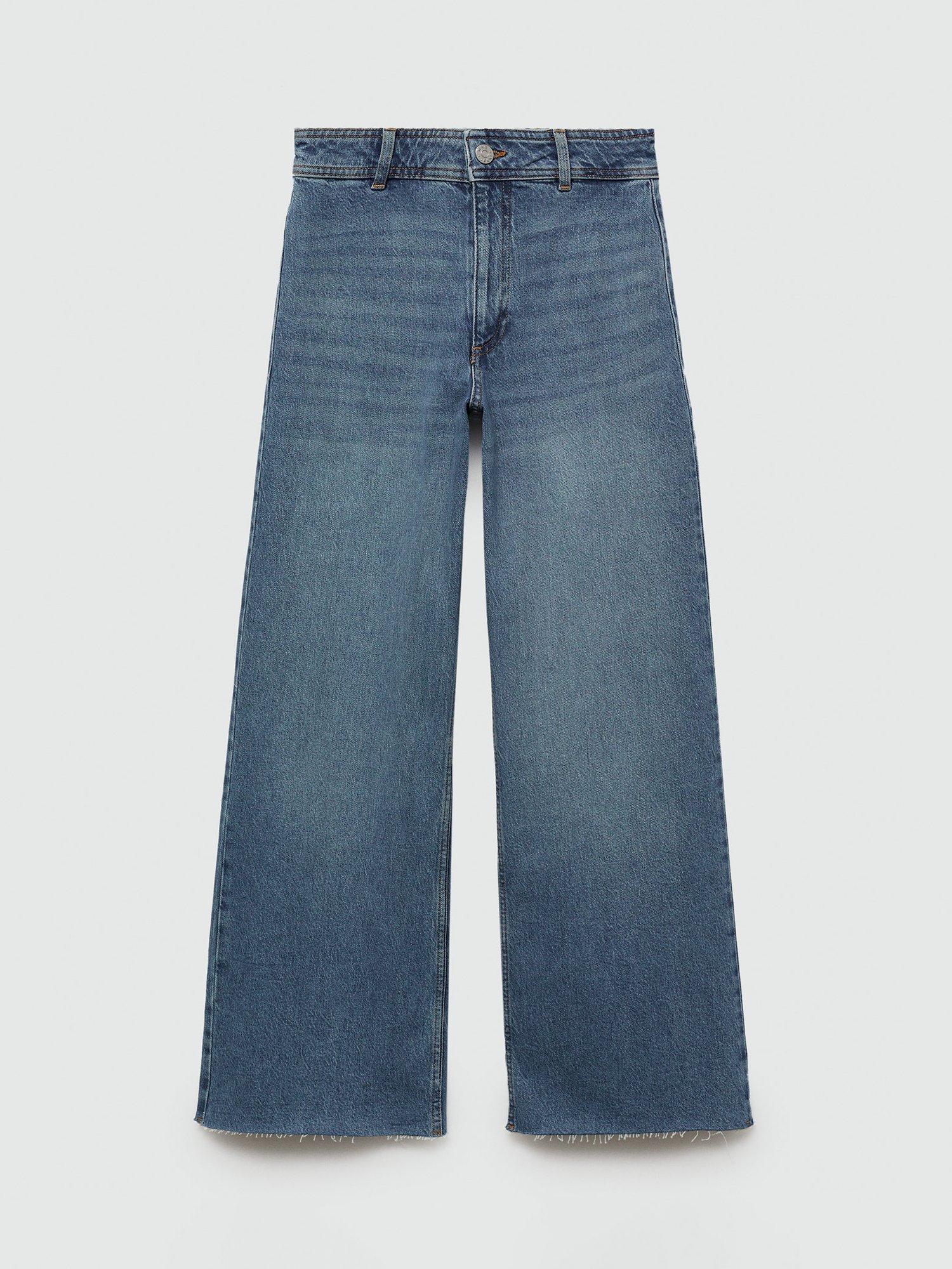 Product image 6 of 6, which shows Mango Catherin High Waist Culotte Jeans, Blue, 4