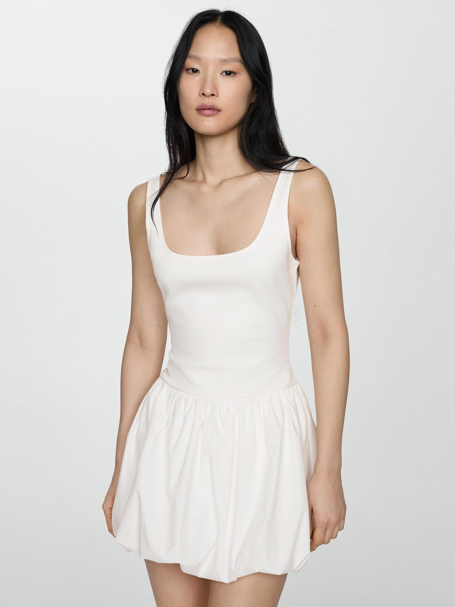 Mango Nube Mini Dress, Natural White