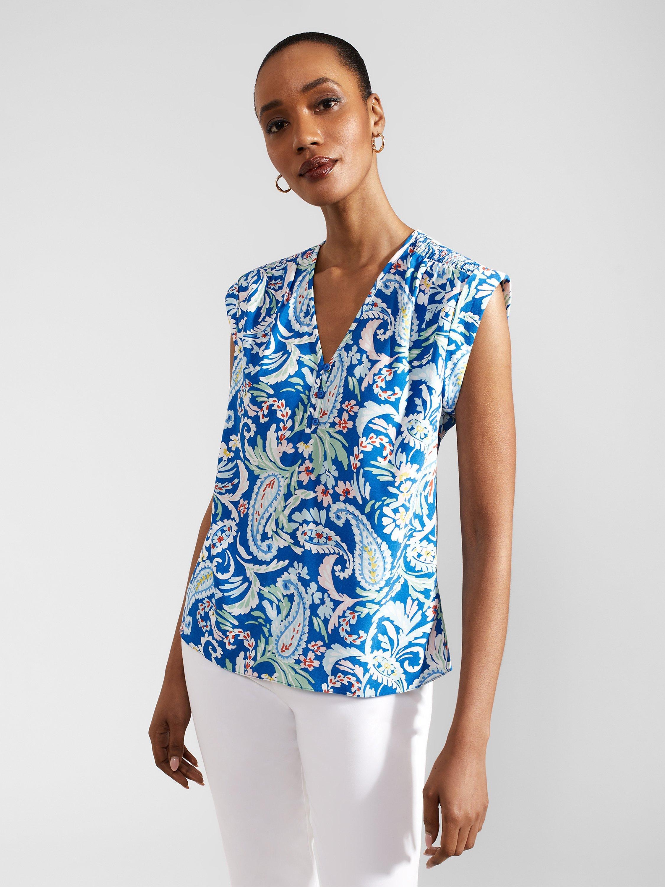 Hobbs Teresa Cap Sleeve Paisley Top, Multi