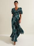 Phase Eight Marzia Metallic Maxi Dress, Teal