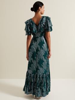 Phase Eight Marzia Metallic Maxi Dress, Teal - view 2, Teal