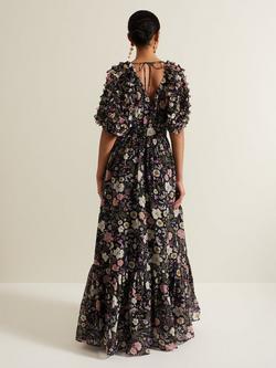 Phase Eight Lesley Floral Ruffle Maxi Dress, Multi - view 2, Multi