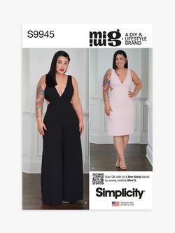 Simplicity Misses' Sleeveless Dress and Jumpsuit Sewing Pattern, S9945, Multi